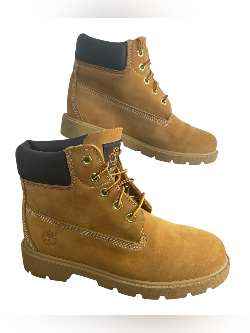 Timberland Premium 6” Waterproof Boots Youth Size 2 Wheat Nubuck Unisex